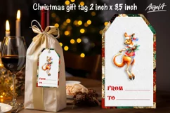 Christmas gift tags, funny Christmas animal kangaroo PNG Product Image 2
