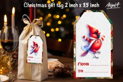 Christmas gift tags, dancing funny Christmas cardinal bird Product Image 2