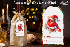 Christmas gift tags, dancing Christmas cardinal, cute bird Product Image 2
