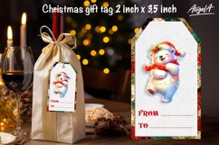 Christmas gift tags, funny animal Christmas polar bear PNG Product Image 2