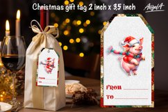 Christmas gift tags, dancing animal Christmas funny pig PNG Product Image 2