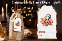 Christmas gift tags, funny Christmas cute octopus sea animal Product Image 2