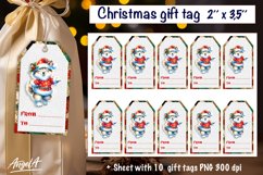 Christmas gift tags, dancing Christmas cute wolf PNG Product Image 1