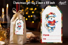 Christmas gift tags, dancing Christmas cute wolf PNG Product Image 2