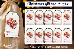 Christmas gift tags, dancing Christmas cute squirrel png Product Image 1