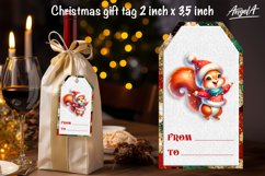 Christmas gift tags, dancing Christmas cute squirrel png Product Image 2