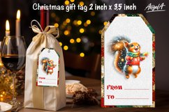 Christmas gift tags, dancing Christmas cute squirrel png Product Image 2