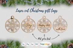 Laser cut Snowflake ornament tags | Christmas SVG templates Product Image 1