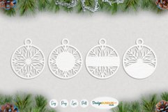 Laser cut Snowflake ornament tags | Christmas SVG templates Product Image 2