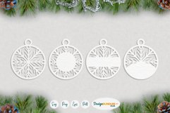 Snowflake ornament Laser cut tags | Christmas SVG templates Product Image 2