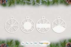 Snowflake ornament Laser cut tags | Christmas SVG templates Product Image 2