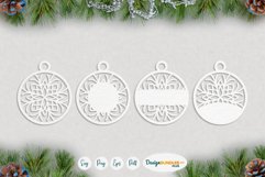 Laser cut Christmas tags | Snowflake SVG templates Product Image 2