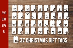 Christmas Gift Tags Svg Cut File Bundle, Christmas Label Dxf Product Image 1