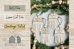 Christmas Gift Tags SVG | Macrame Gift Tag Laser Cut File Product Image 1