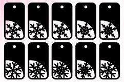 Paper Cut Gift Tags Template. Christmas Tags with Snowflakes Product Image 2