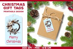 Christmas gift tags template with winter wreath Product Image 1