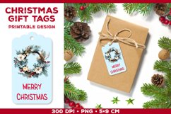 Winter wreath and warm greetings on gift tags Product Image 1