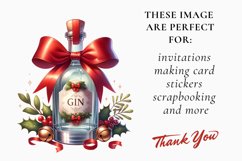 Christmas Gin Bottle clipart, Christmas Bottle bundle Product Image 2