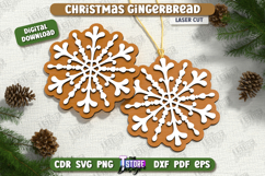 Christmas Gingerbread Snowflake Laser Cut Bundle, Ornament Product Image 11