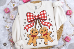Christmas Gingerbread Cherries Png, Coquette Christmas Shirt Product Image 1