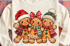 Christmas Gingerbread Family Cute Santa Hat & Scarf Holiday Product Image 4