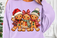 Christmas Gingerbread Family Cute Santa Hat & Scarf Holiday Product Image 5