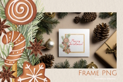 Christmas Gingerbread Frame with Gold Border Product Image 1