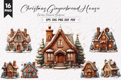 Christmas Gingerbread House Clipart SVG PNG Bundle Product Image 1