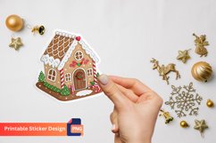 Christmas Gingerbread House Sticker, Christmas Sticker Product Image 1