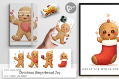 Digital Paper Gingerbread Christmas Joy Product Image 1