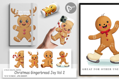 Digital Paper Gingerbread Christmas Joy Product Image 1