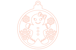 Christmas Gingerbread Man Laser Cut Design SVG Product Image 2