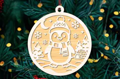 Christmas Gingerbread Man Ornament SVG Cut File Product Image 2