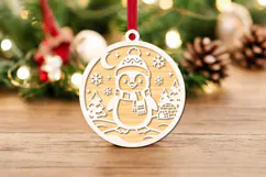 Christmas Gingerbread Man Ornament SVG Cut File Product Image 3