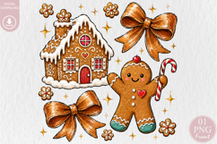 Christmas Gingerbread Man Sublimation PNG Product Image 1