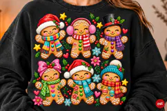 Christmas Gingerbread Men PNG, Colorful Holiday Sublimation Product Image 1