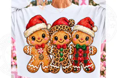 Christmas Gingerbread Trio PNG | Leopard Print & Buffalo Pla Product Image 1
