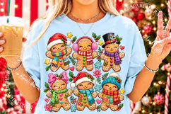 Christmas Gingerbread Men PNG, Colorful Holiday Sublimation Product Image 2