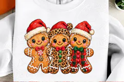 Christmas Gingerbread Trio PNG | Leopard Print & Buffalo Pla Product Image 2