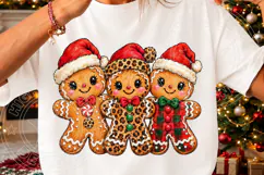 Christmas Gingerbread Trio PNG | Leopard Print & Buffalo Pla Product Image 3