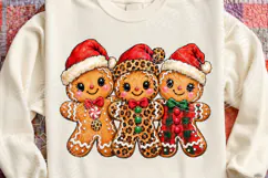 Christmas Gingerbread Trio PNG | Leopard Print & Buffalo Pla Product Image 4