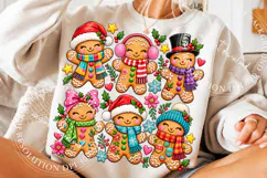 Christmas Gingerbread Men PNG, Colorful Holiday Sublimation Product Image 5