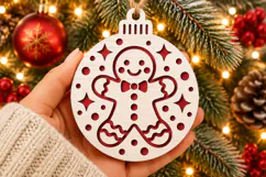 Christmas Gingerbread Ornament SVG, Laser Cut Cookie Product Image 2