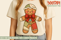Christmas Gingerbread Patchwork PNG Product Image 1