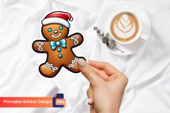 Christmas Gingerbread Sticker, Cute Christmas Cookie Sticker Product Image 1
