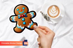 Christmas Gingerbread Sticker, Cute Christmas Cookie Sticker Product Image 1