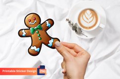 Christmas Gingerbread Sticker, Cute Christmas Cookie Sticker Product Image 1