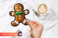 Christmas Gingerbread Sticker, Cute Christmas Cookie Sticker Product Image 1