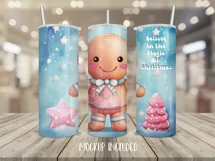 Christmas Gingerbread Tumbler Wrap, 20 oz tumbler wrap, Christmas Gingerbread Tumbler Wrap