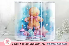Christmas Gingerbread Tumbler Wrap, 20 oz tumbler wrap, Christmas Gingerbread Tumbler Wrap